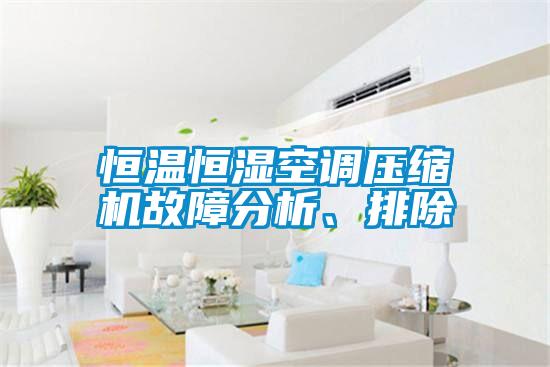 恒溫恒濕空調壓縮機故障分析、排除