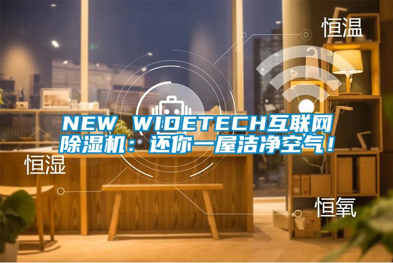 NEW WIDETECH互聯網除濕機：還你一屋潔凈空氣！