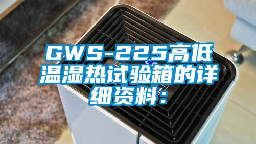 GWS-225高低溫濕熱試驗(yàn)箱的詳細(xì)資料: