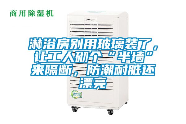 淋浴房別用玻璃裝了，讓工人砌個“半墻”來隔斷，防潮耐臟還漂亮